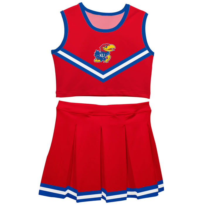 Kansas Jayhawks Vive La Fete Game Day Red Sleeveless Cheerleader Set V2