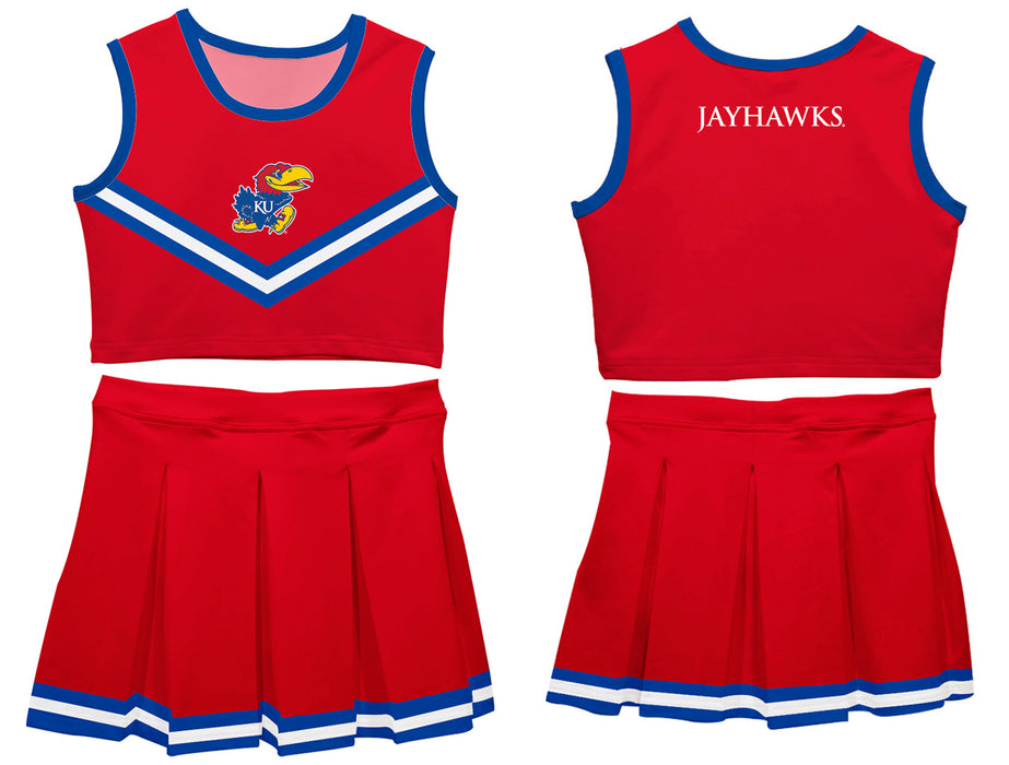 Kansas Jayhawks Vive La Fete Game Day Red Sleeveless Cheerleader Set V2 - Vive La Fête - Online Apparel Store