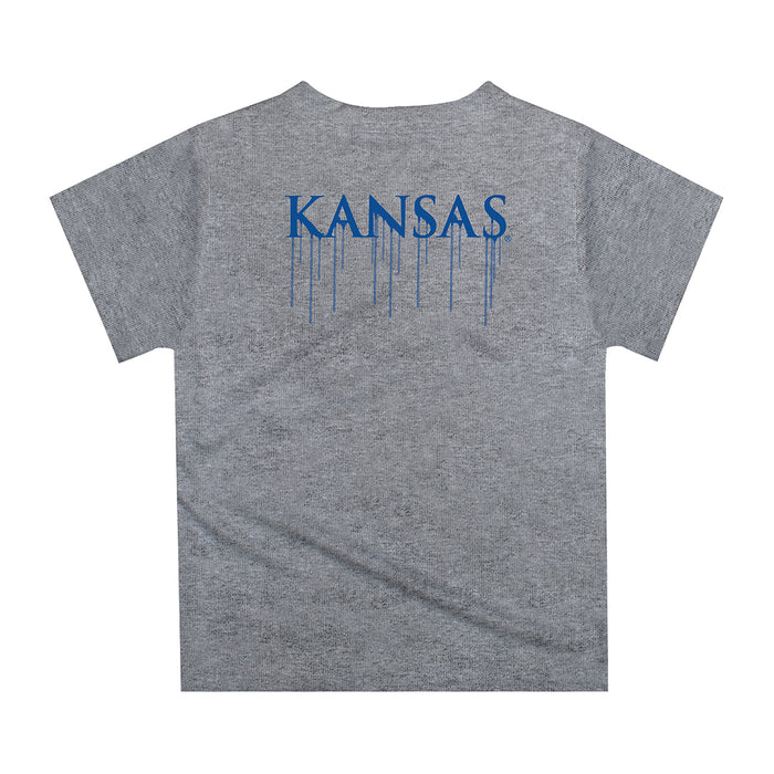 Kansas Jayhawks Original Dripping Football Helmet T-Shirt by Vive La Fete - Vive La Fête - Online Apparel Store