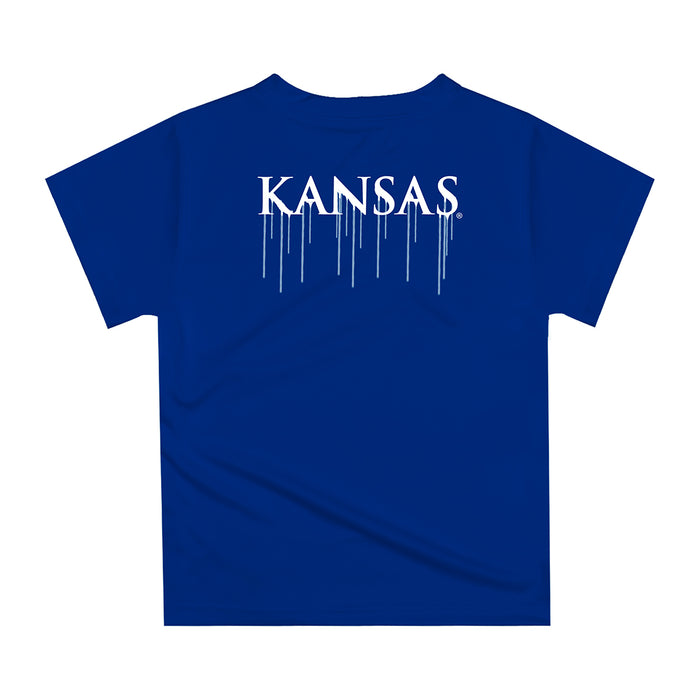 Kansas Jayhawks Original Dripping Football Helmet T-Shirt by Vive La Fete - Vive La Fête - Online Apparel Store