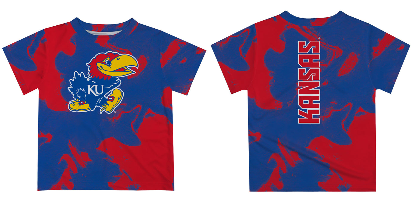 Kansas Jayhawks Vive La Fete Marble Boys Game Day Blue Short Sleeve Tee - Vive La Fête - Online Apparel Store