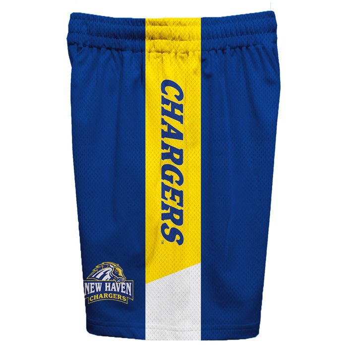 New Haven Chargers Vive La Fete Game Day Blue Stripes Boys Solid Gold Athletic Mesh Short - Vive La Fête - Online Apparel Store