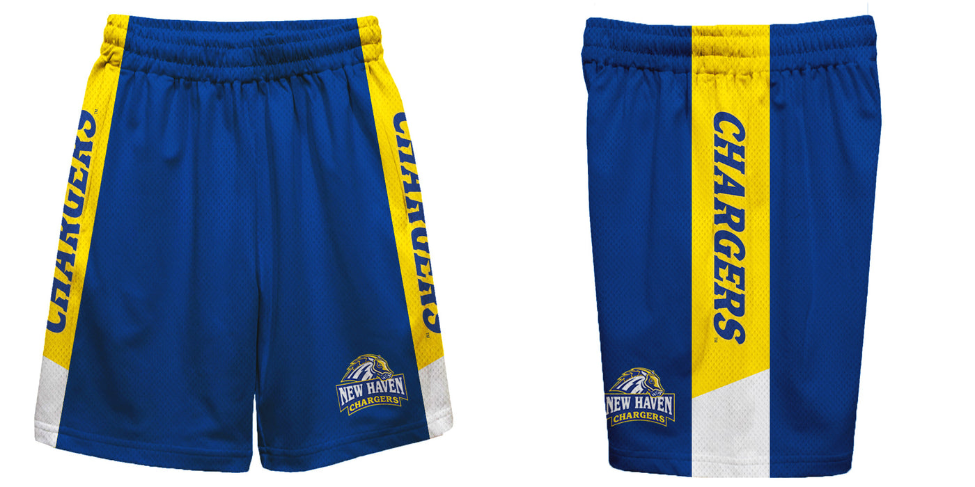 New Haven Chargers Vive La Fete Game Day Blue Stripes Boys Solid Gold Athletic Mesh Short - Vive La Fête - Online Apparel Store