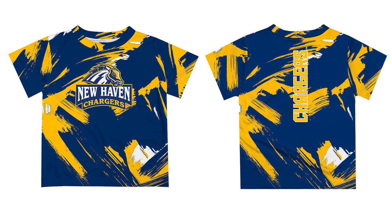 University of New Haven Chargers Vive La Fete Boys Game Day Blue Short Sleeve Tee Paint Brush - Vive La Fête - Online Apparel Store