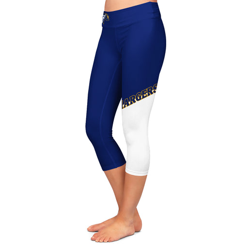 New Haven Chargers Vive La Fete Game Day Collegiate Leg Color Block Women Blue White Capri Leggings - Vive La Fête - Online Apparel Store