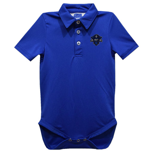 New Orleans Privateers UNO Embroidered Royal Solid Knit Polo Onesie
