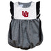 University of Utah Utes Embroidered Black Gingham Girls Bubble