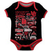 University of Utah Utes Hand Sketched Vive La Fete Impressions Artwork Infant Black Short Sleeve Onesie Bodysuit