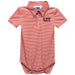 Utah Tech University Trailblazers Embroidered Red Cardinal Stripe Knit Boys Polo Bodysuit