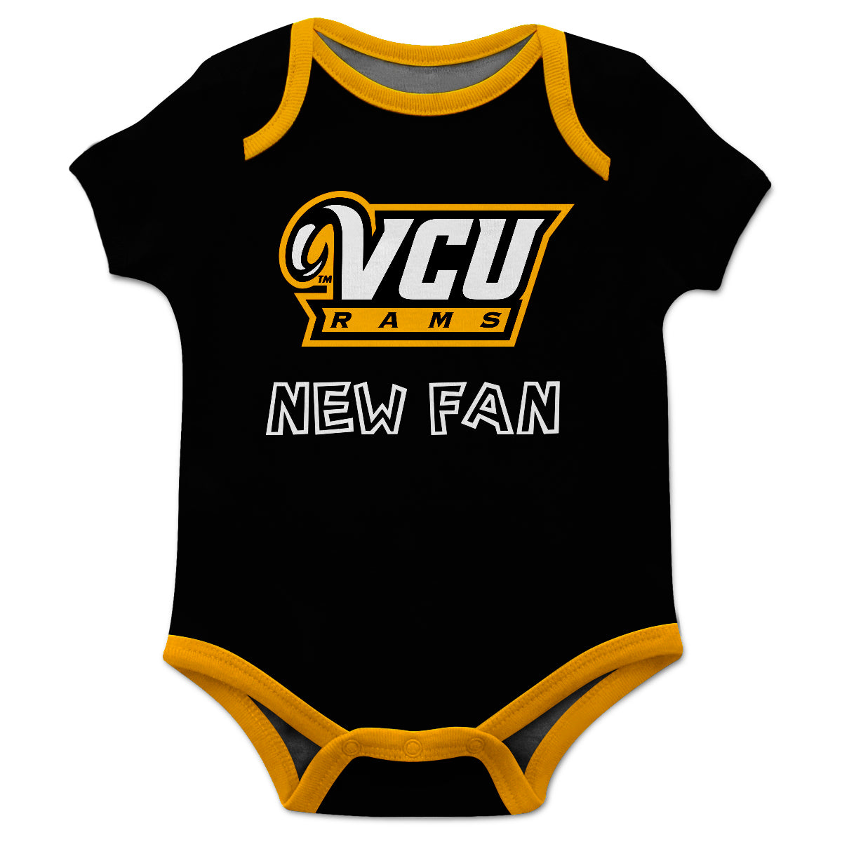 Infant Black VCU Rams New Fan Bodysuit