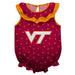 Virginia Tech Hokies Swirls Maroon Sleeveless Ruffle Onesie Logo Bodysuit