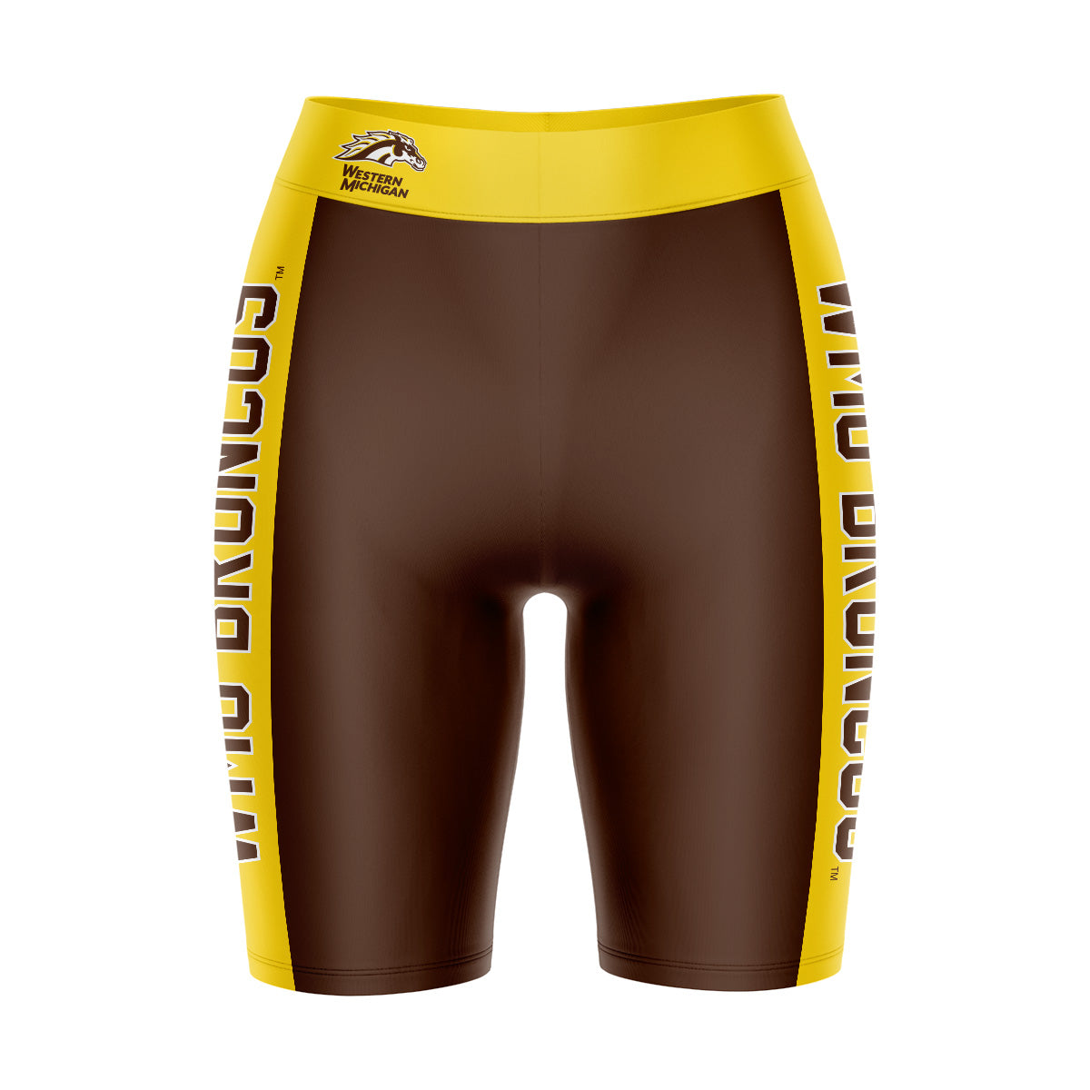 Women's Brown/Gold Western Michigan Broncos Striped Design Bike Shorts