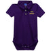 UWSP University of Wisconsin Stevens Point Pointers Embroidered Purple Solid Knit Polo Onesie