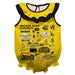 Wichita State Shockers WSU  Yellow Hand Sketched Vive La Fete Impressions Artwork Sleeveless Ruffle Onesie Bodysuit