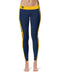 West Virginia Mountaineers Vive La Fete Game Day Collegiate Gold Stripes Women Navy Yoga Leggings 2 Waist Tights