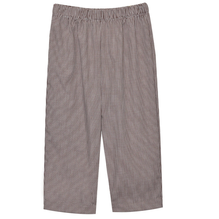 Brown Mini Check Boys Pull On Pants