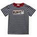 Lures Smocked Navy Stripes Knit Short Sleeve Boys Tee Shirt